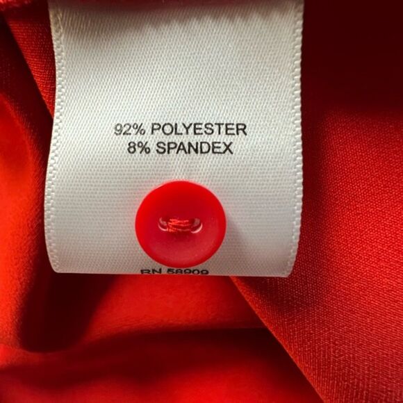 Gibson Latimer Red Short Sleeve Ruffle Back Midi Dress – Size 10 - Picture 5 of 7